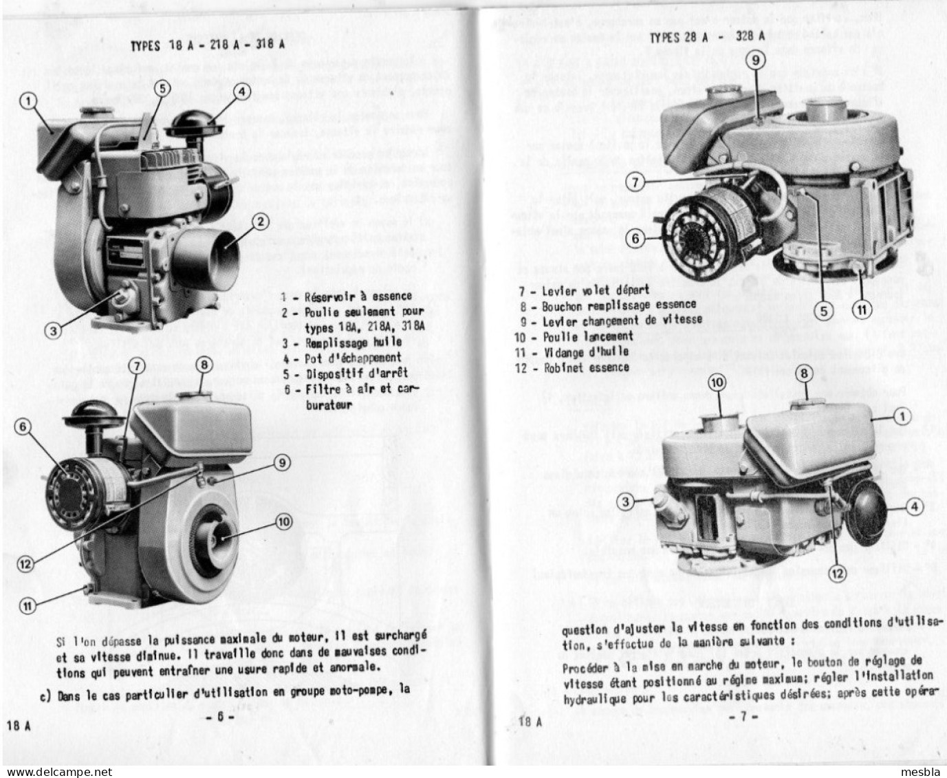 BERNARD  MOTEURS - Notice D' Utilisation Et D' Entretien - Catalogue De Pièces De Rechange - Moteurs  18 A- 318 A - 328A - Bricolage / Technique