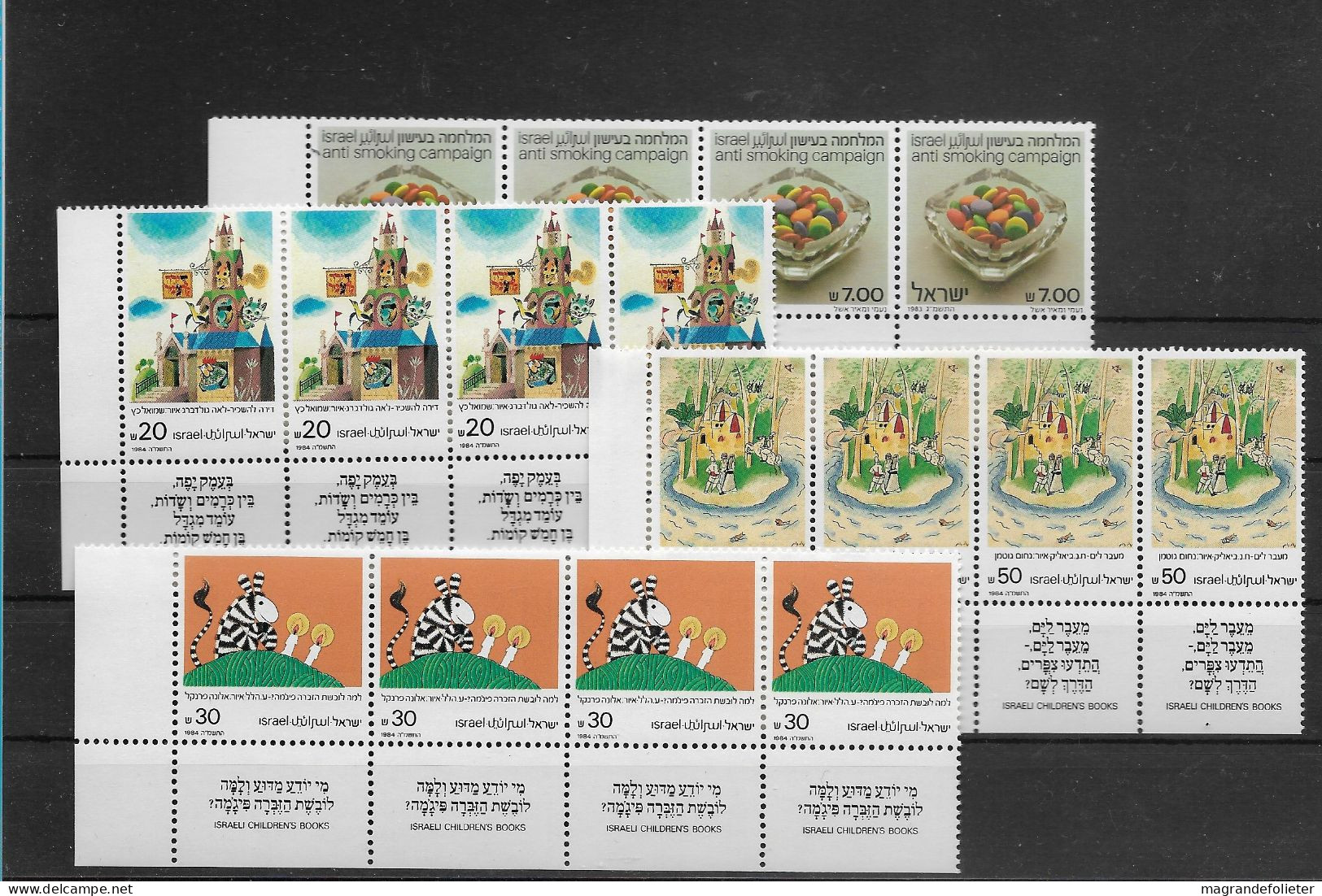 TIMBRE STAMP ZEGEL ISRAËL PETIT LOT 4 X 864 922-24  XX - Ongebruikt (met Tabs)