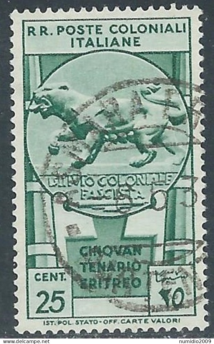 1933 EMISSIONI GENERALI USATO CINQUANTENARIO ERITREO 25 CENT - RA6-9 - Emissions Générales