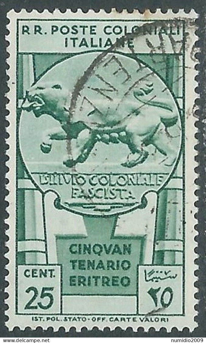 1933 EMISSIONI GENERALI USATO CINQUANTENARIO ERITREO 25 CENT - RA2-9 - General Issues