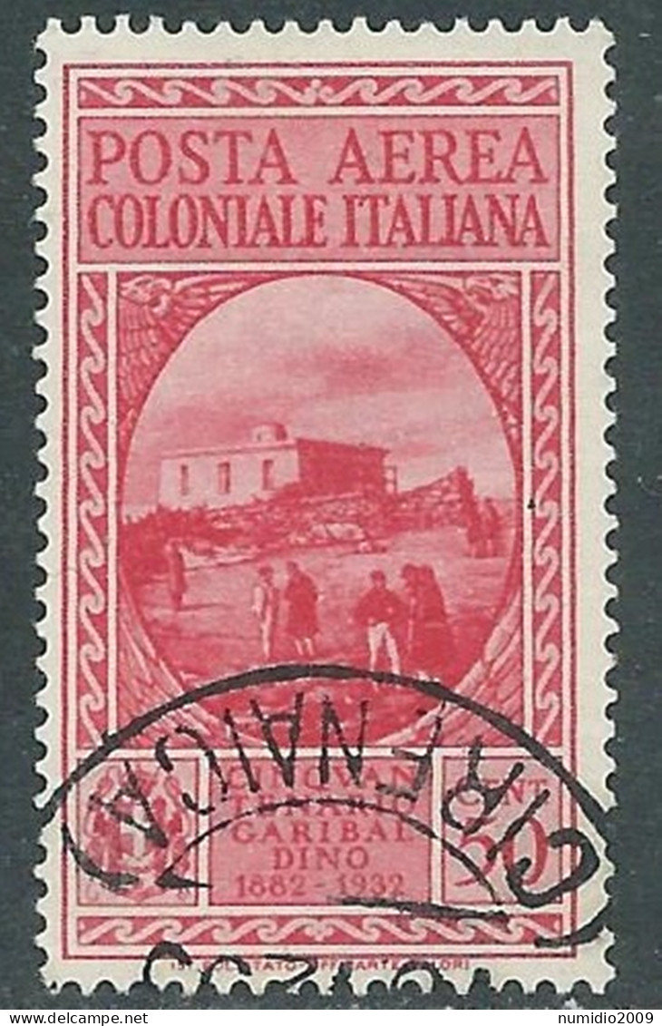 1932 EMISSIONI GENERALI POSTA AEREA USATO GARIBALDI 50 CENT - RA1-2 - Emissions Générales