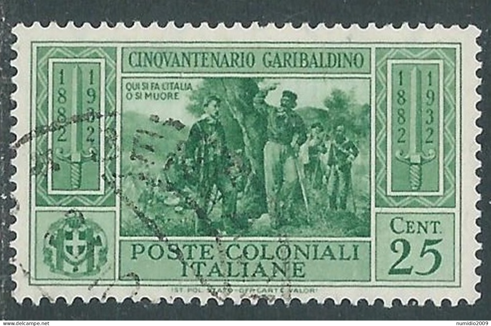 1932 EMISSIONI GENERALI USATO GARIBALDI 25 CENT - RA1 - Amtliche Ausgaben