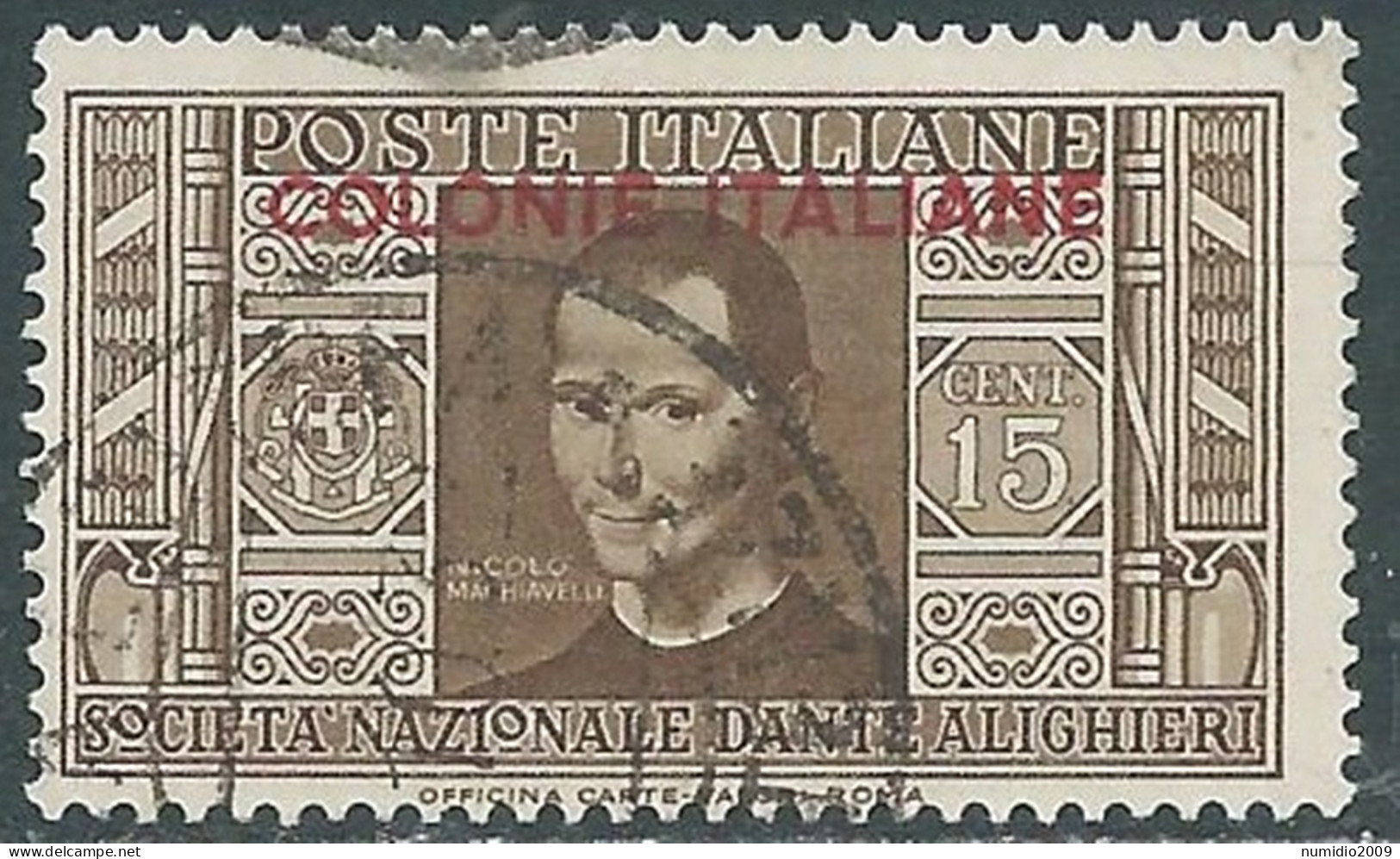 1932 EMISSIONI GENERALI USATO DANTE 15 CENT - RA2-9 - Algemene Uitgaven