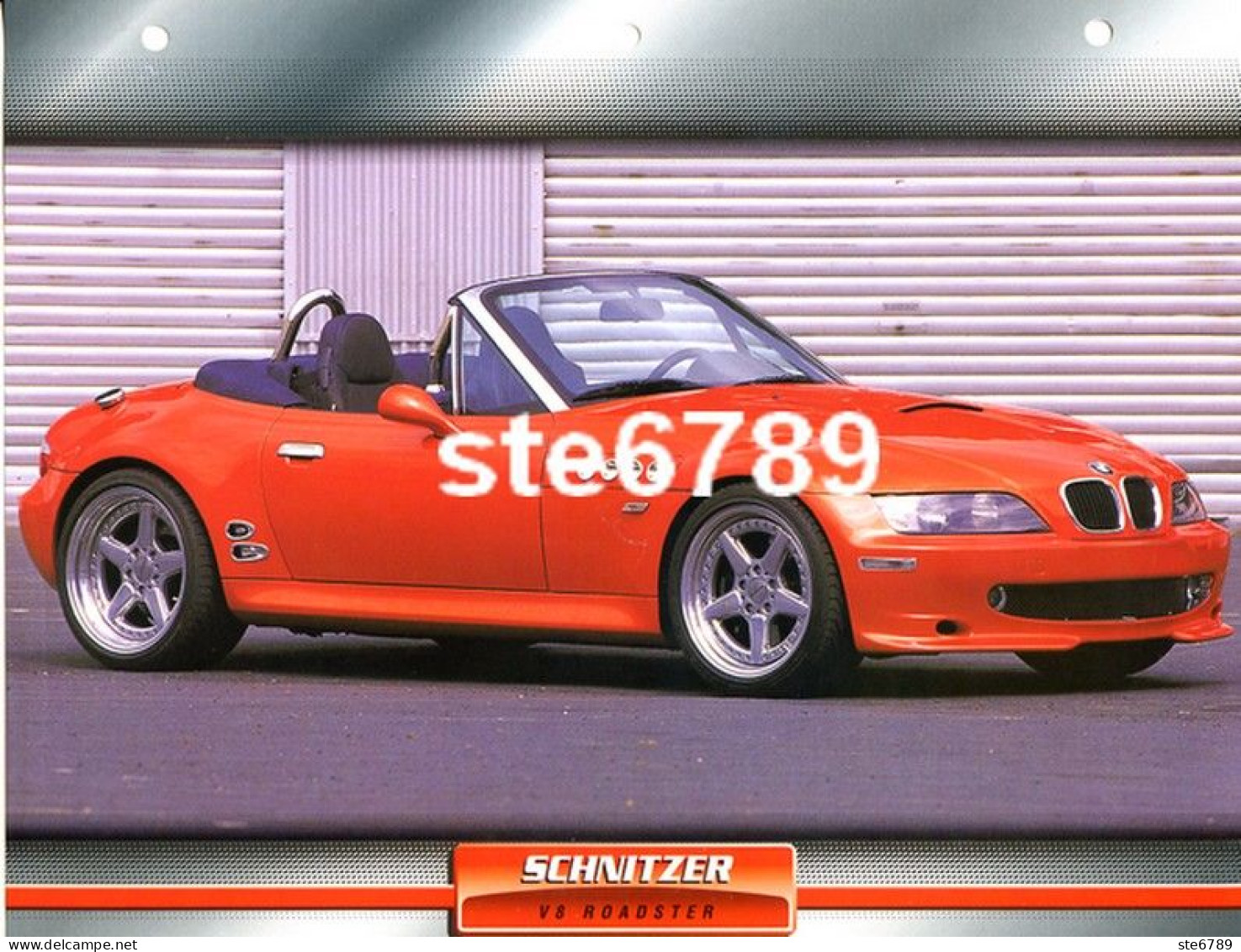 SCHNITZER V8 ROADSTER  Voiture Auto Fiche A4 Illustrée Automobile - Voitures