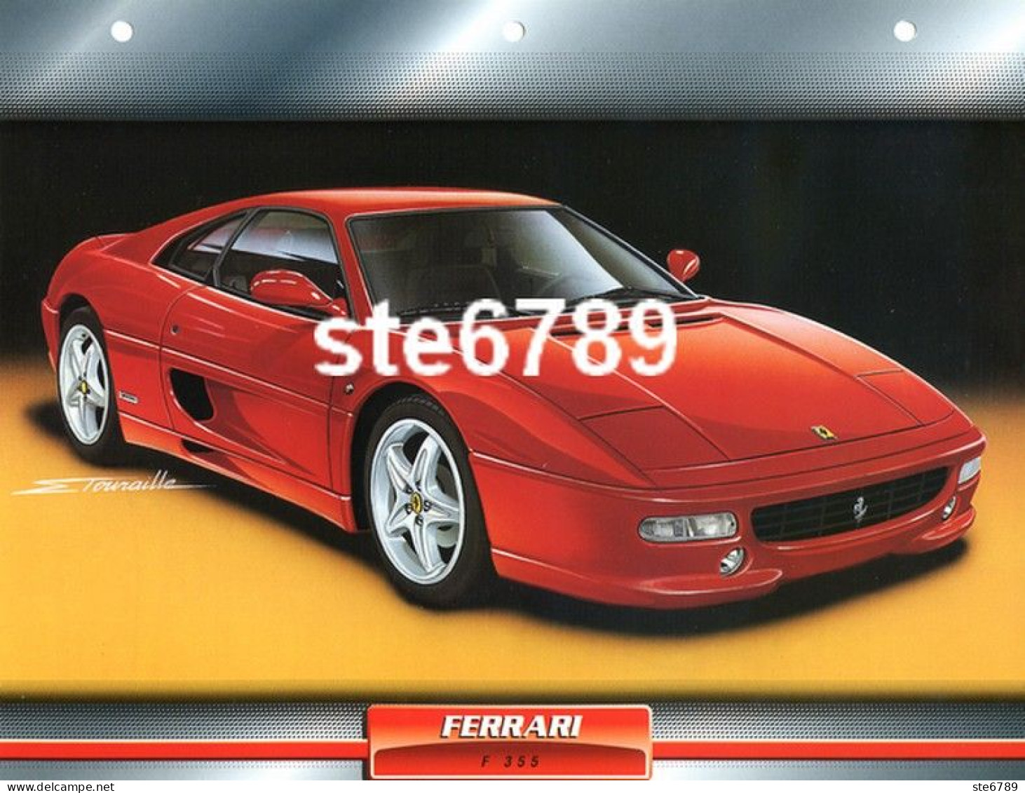 FERRARI F 355 Voiture Auto Fiche A4 Illustrée Automobile - Coches