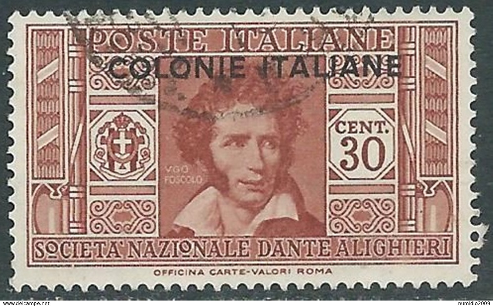 1932 EMISSIONI GENERALI USATO DANTE 30 CENT - RA2-5 - General Issues