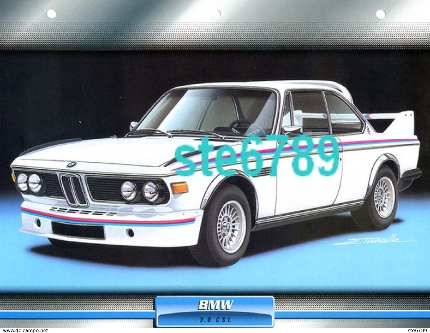 BMW 3.0 CSL  Voiture Auto Fiche A4 Illustrée Automobile - Coches