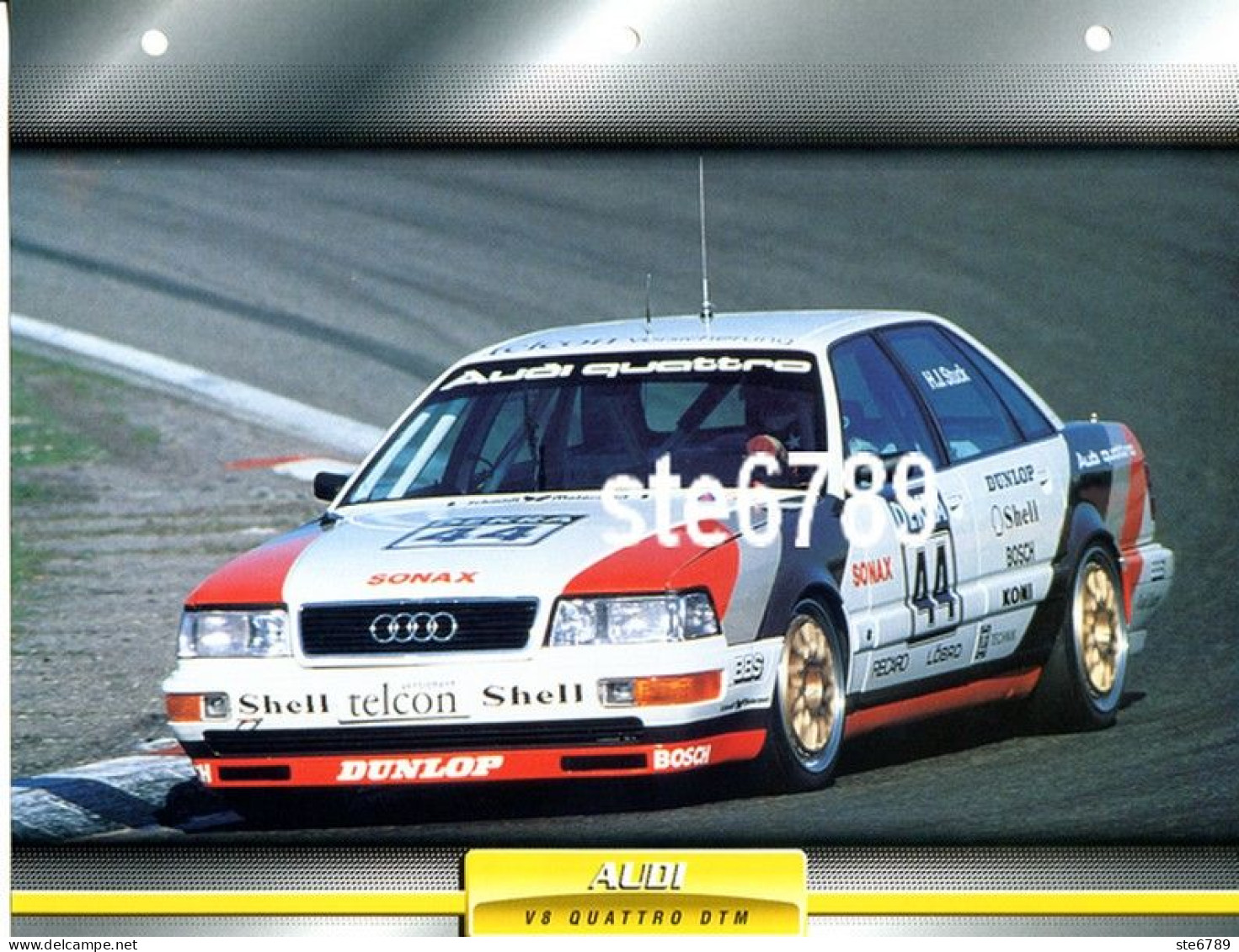 AUDI V8 QUATTRO DTM  Voiture Auto Fiche A4 Illustrée Automobile - Voitures