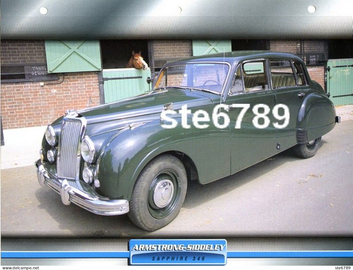 ARMSTRONG SIDDELEY SAPPHIRE 346  Voiture Auto Fiche A4 Illustrée Automobile - Auto's