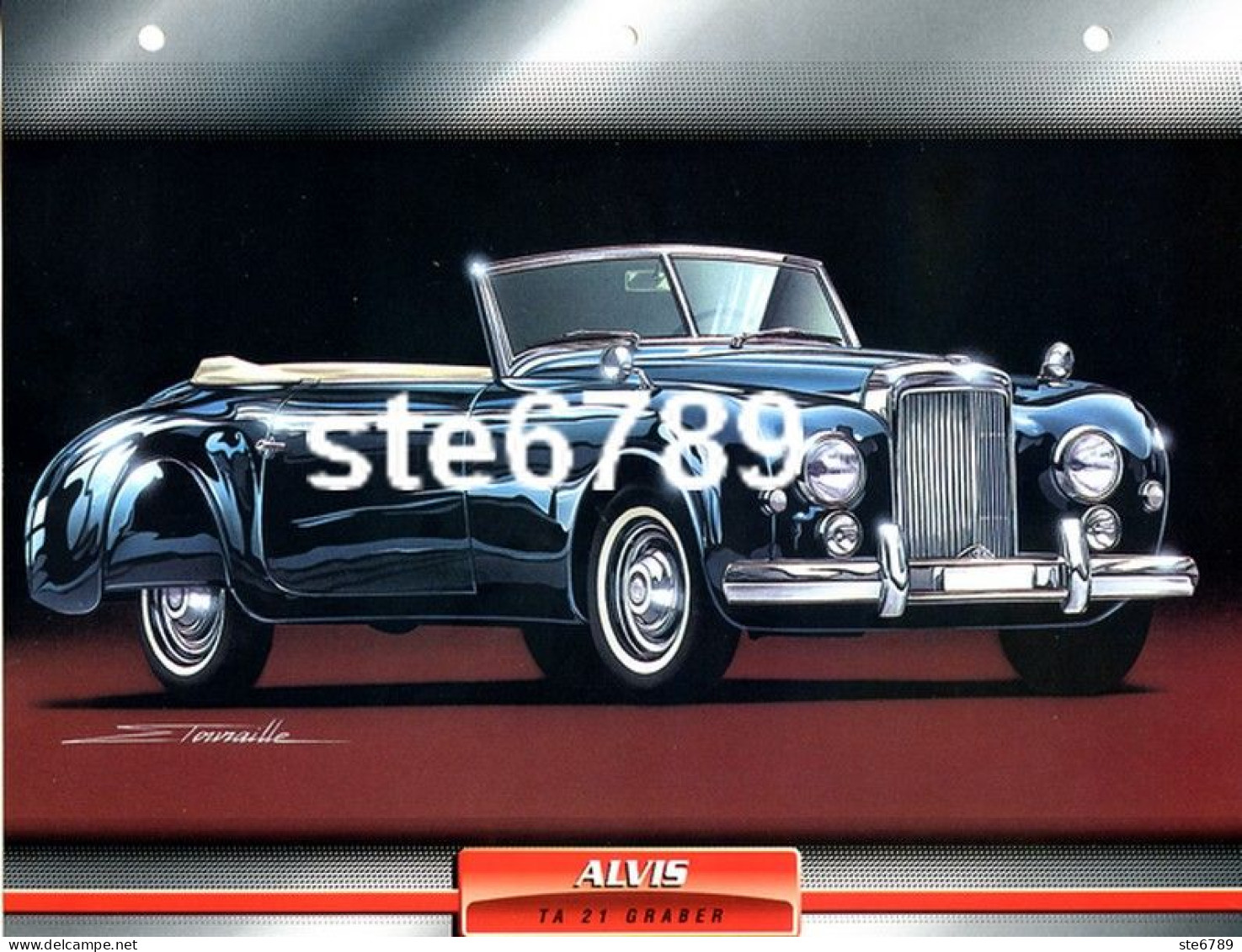 ALVIS TA 21 GRABER Voiture Auto Fiche A4 Illustrée Automobile - Automobili