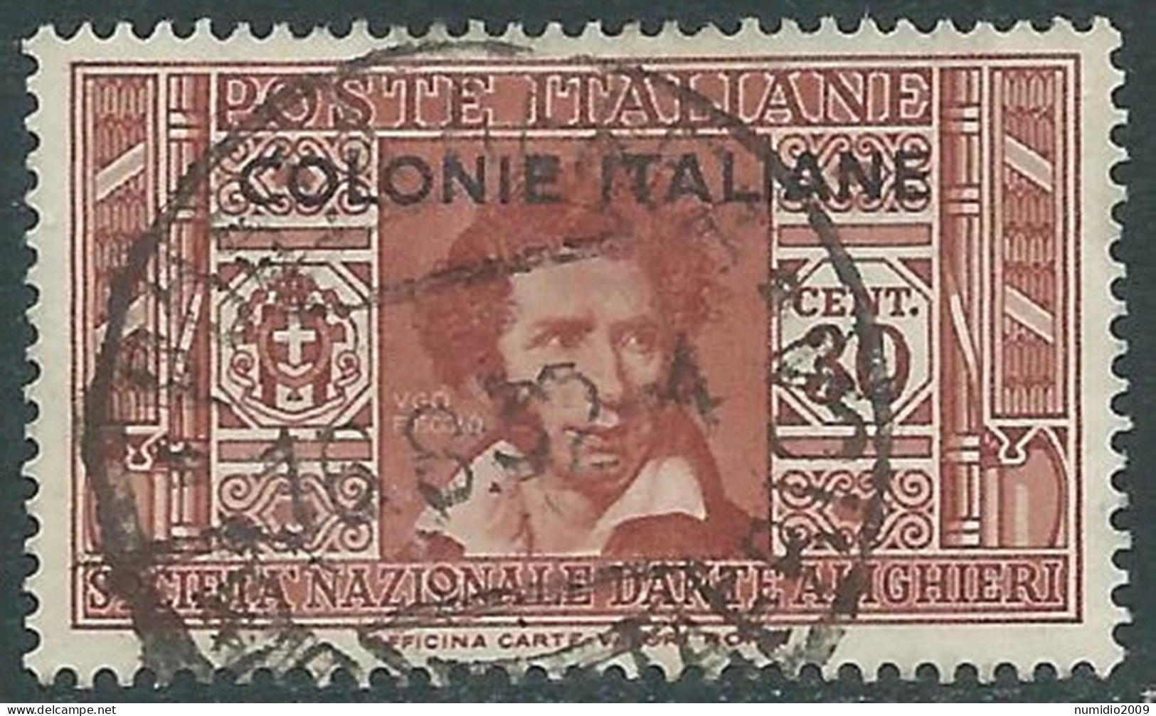 1932 EMISSIONI GENERALI USATO DANTE 30 CENT - RA3-9 - General Issues