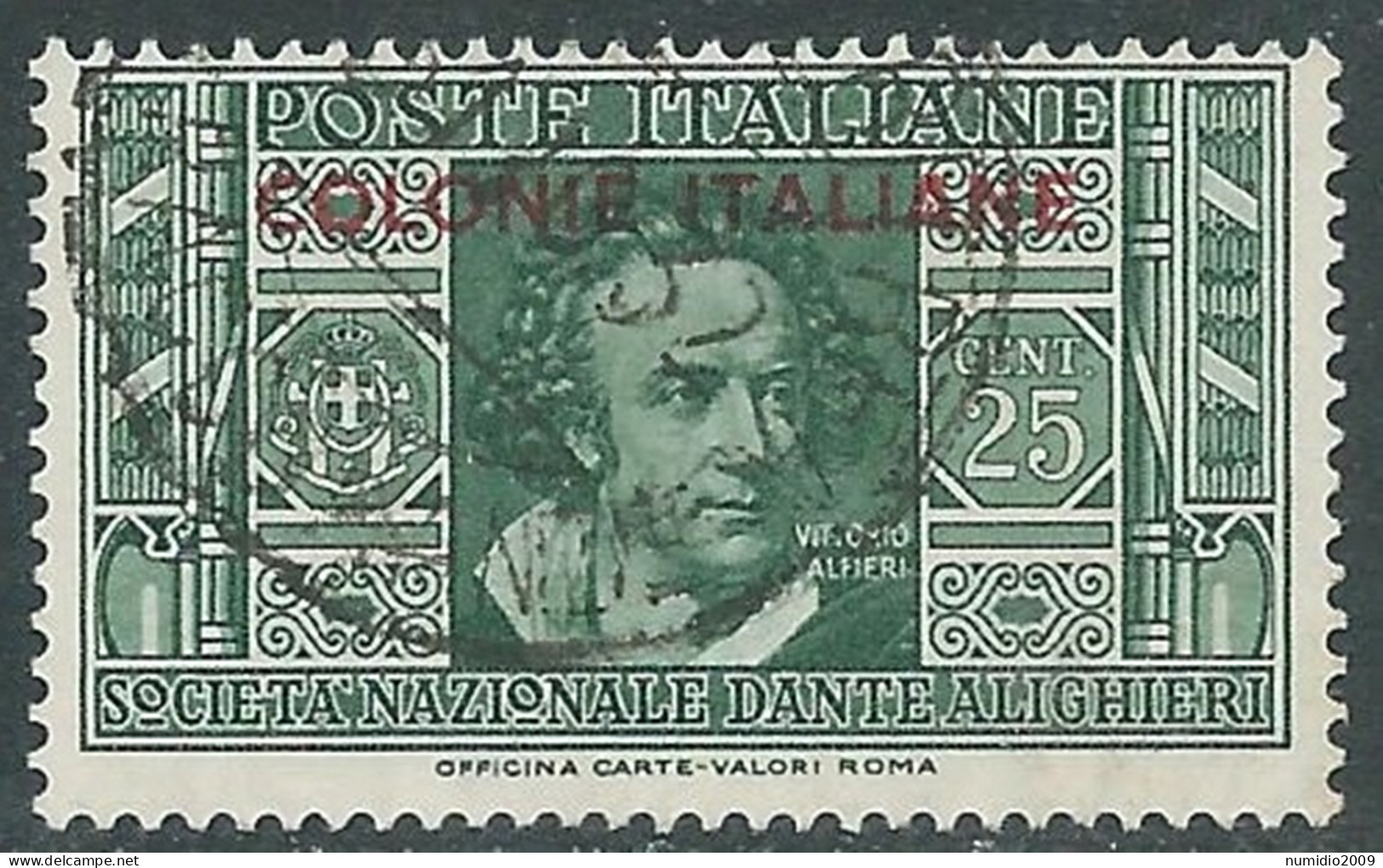 1932 EMISSIONI GENERALI USATO DANTE 25 CENT - RA2-9 - Amtliche Ausgaben