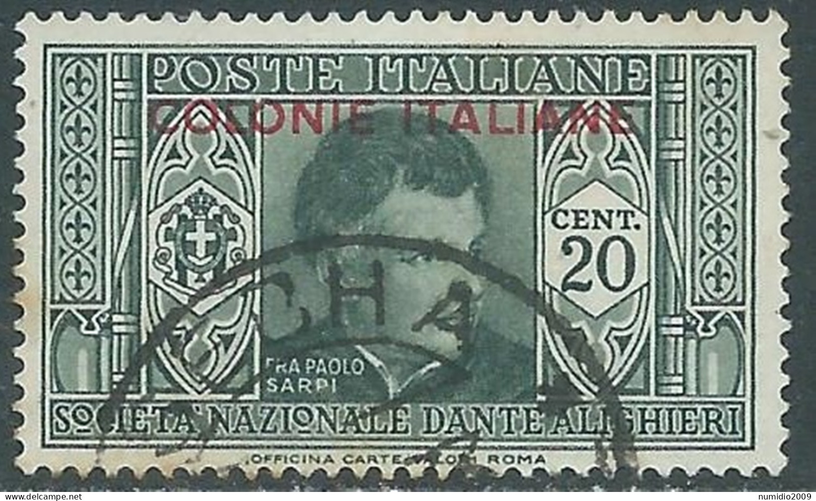 1932 EMISSIONI GENERALI USATO DANTE 20 CENT - RA3-9 - Algemene Uitgaven