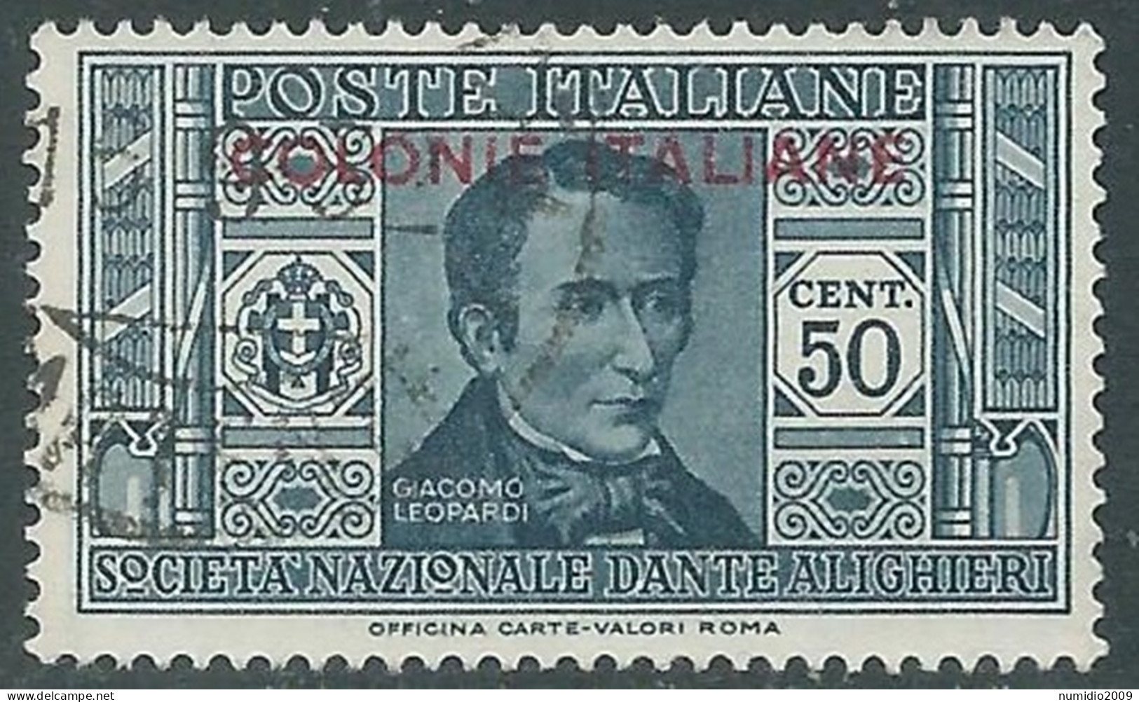 1932 EMISSIONI GENERALI USATO DANTE 50 CENT - RA6-4 - General Issues