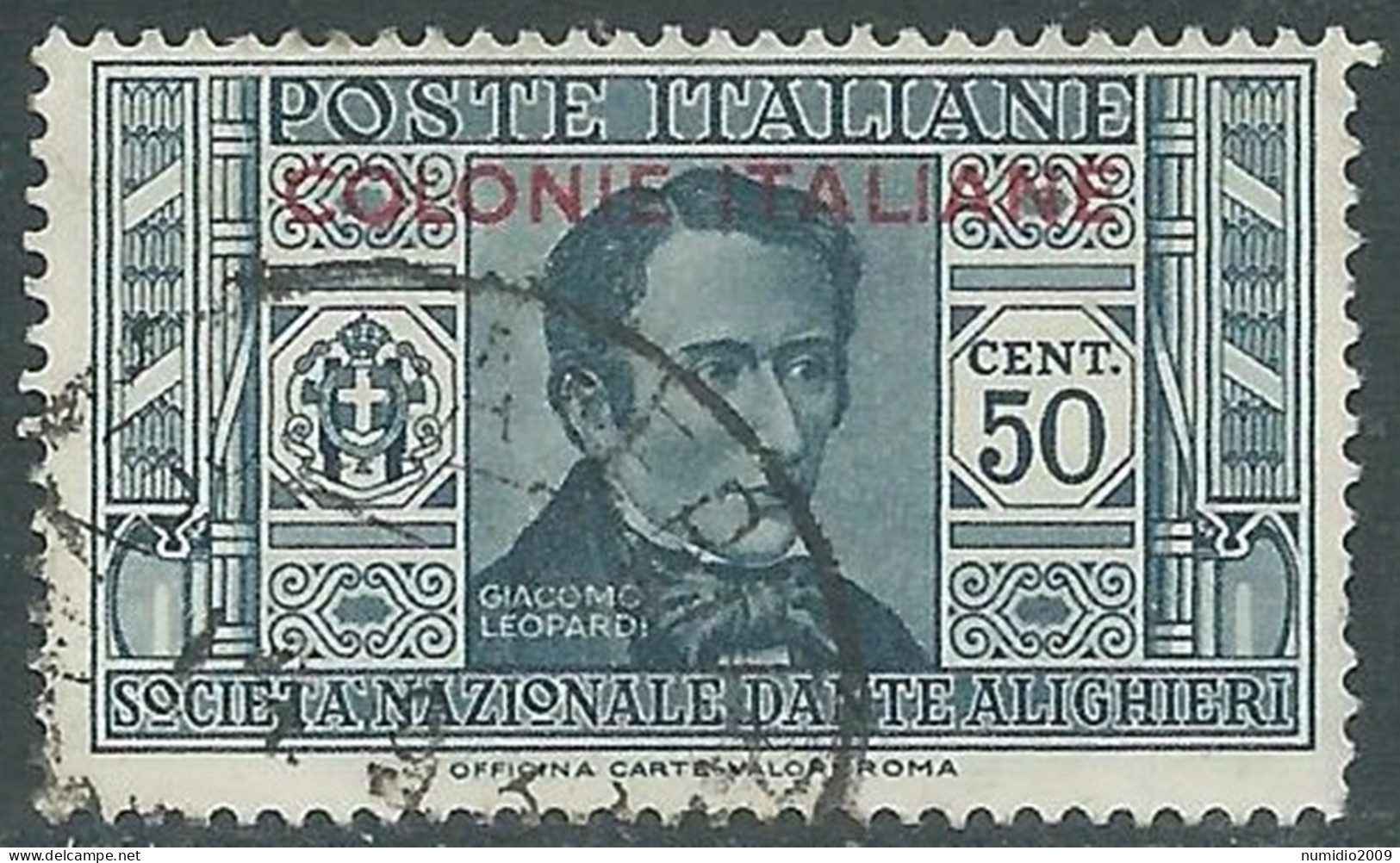 1932 EMISSIONI GENERALI USATO DANTE 50 CENT - RA6-3 - General Issues