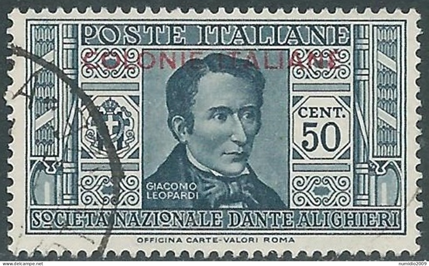 1932 EMISSIONI GENERALI USATO DANTE 50 CENT - RA6 - General Issues