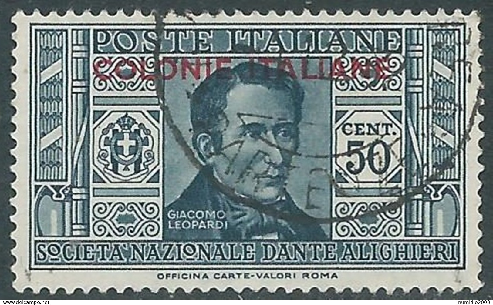 1932 EMISSIONI GENERALI USATO DANTE 50 CENT - RA2-9 - General Issues