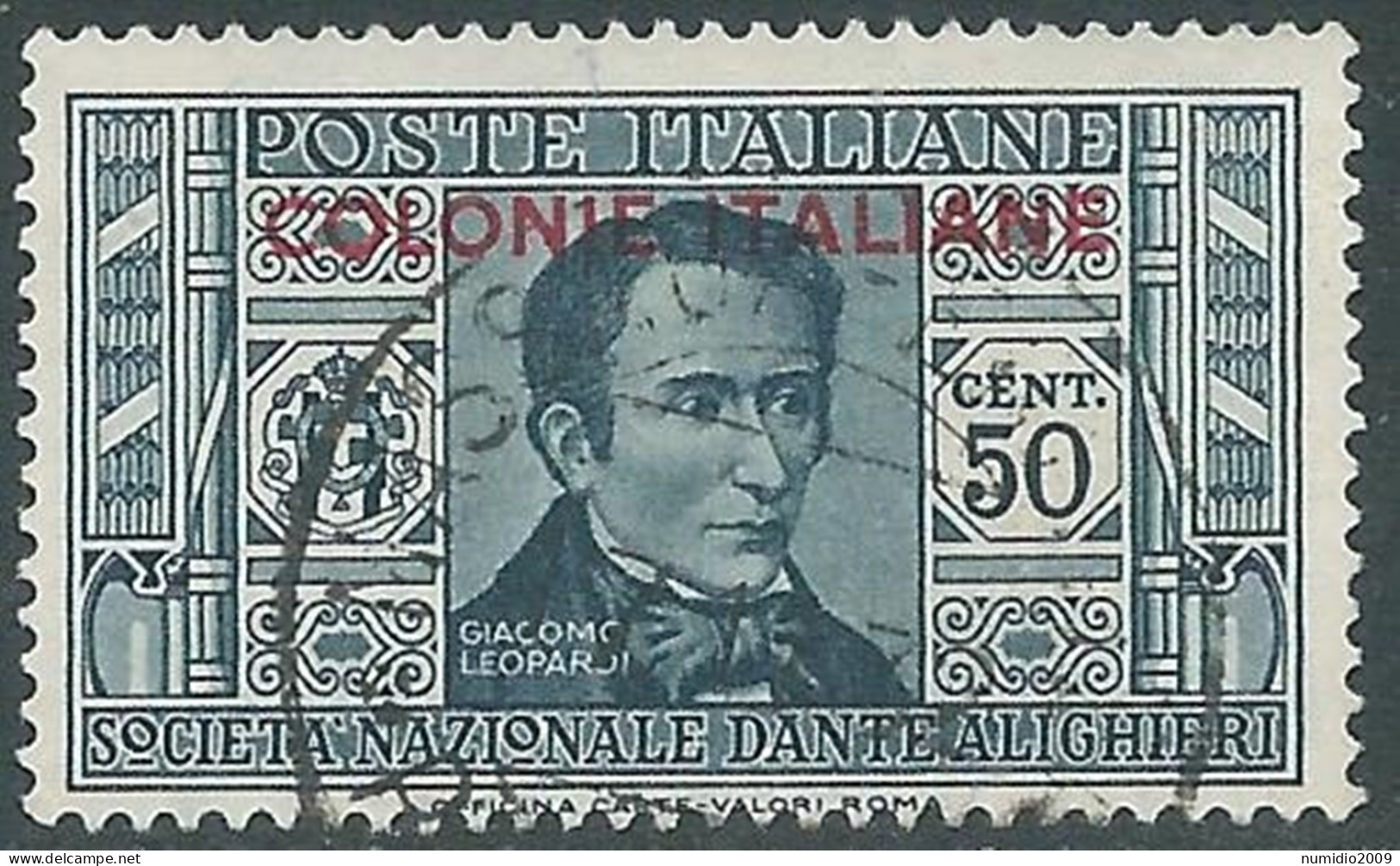 1932 EMISSIONI GENERALI USATO DANTE 50 CENT - RA2-7 - General Issues