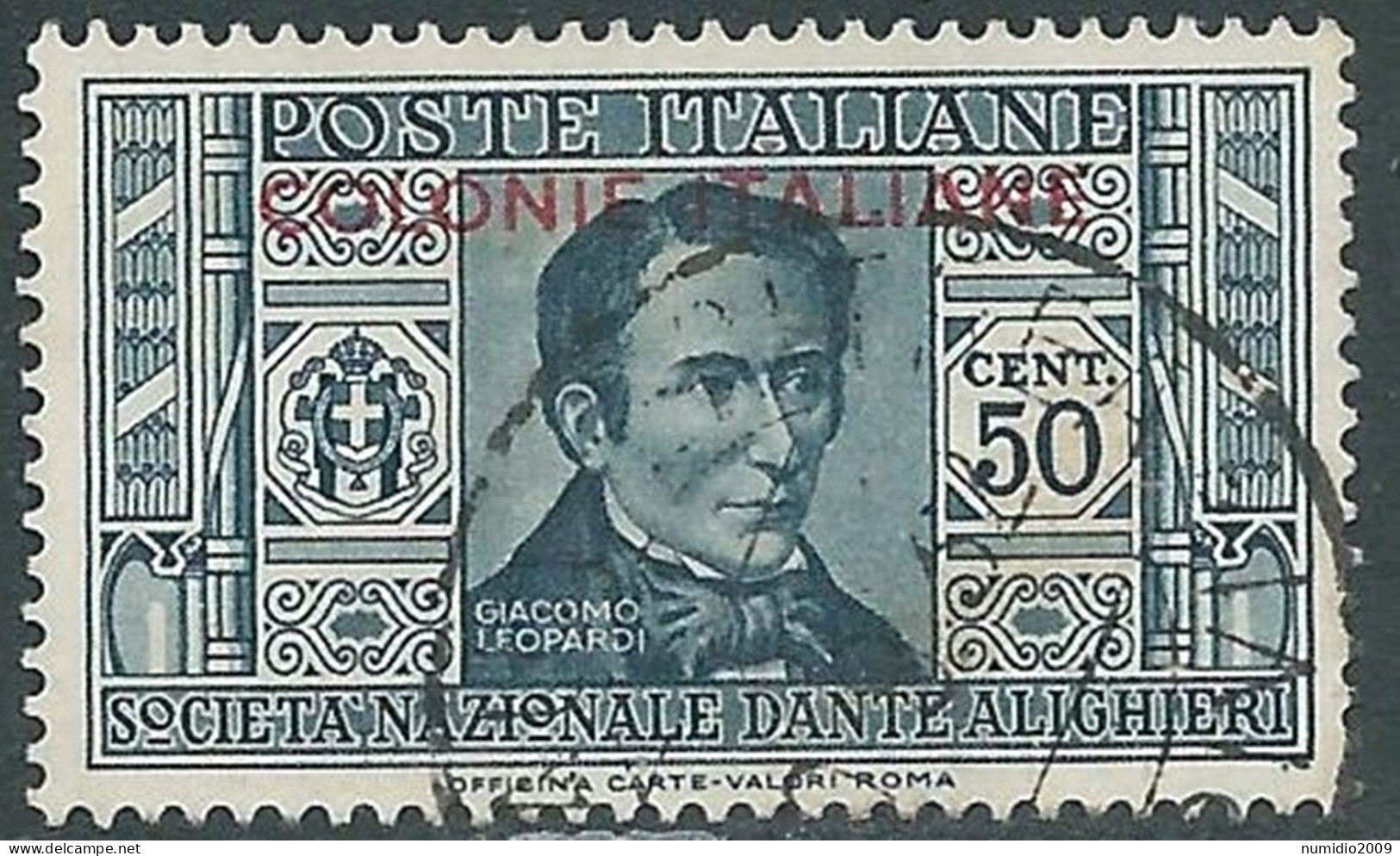 1932 EMISSIONI GENERALI USATO DANTE 50 CENT - RA2-5 - Algemene Uitgaven