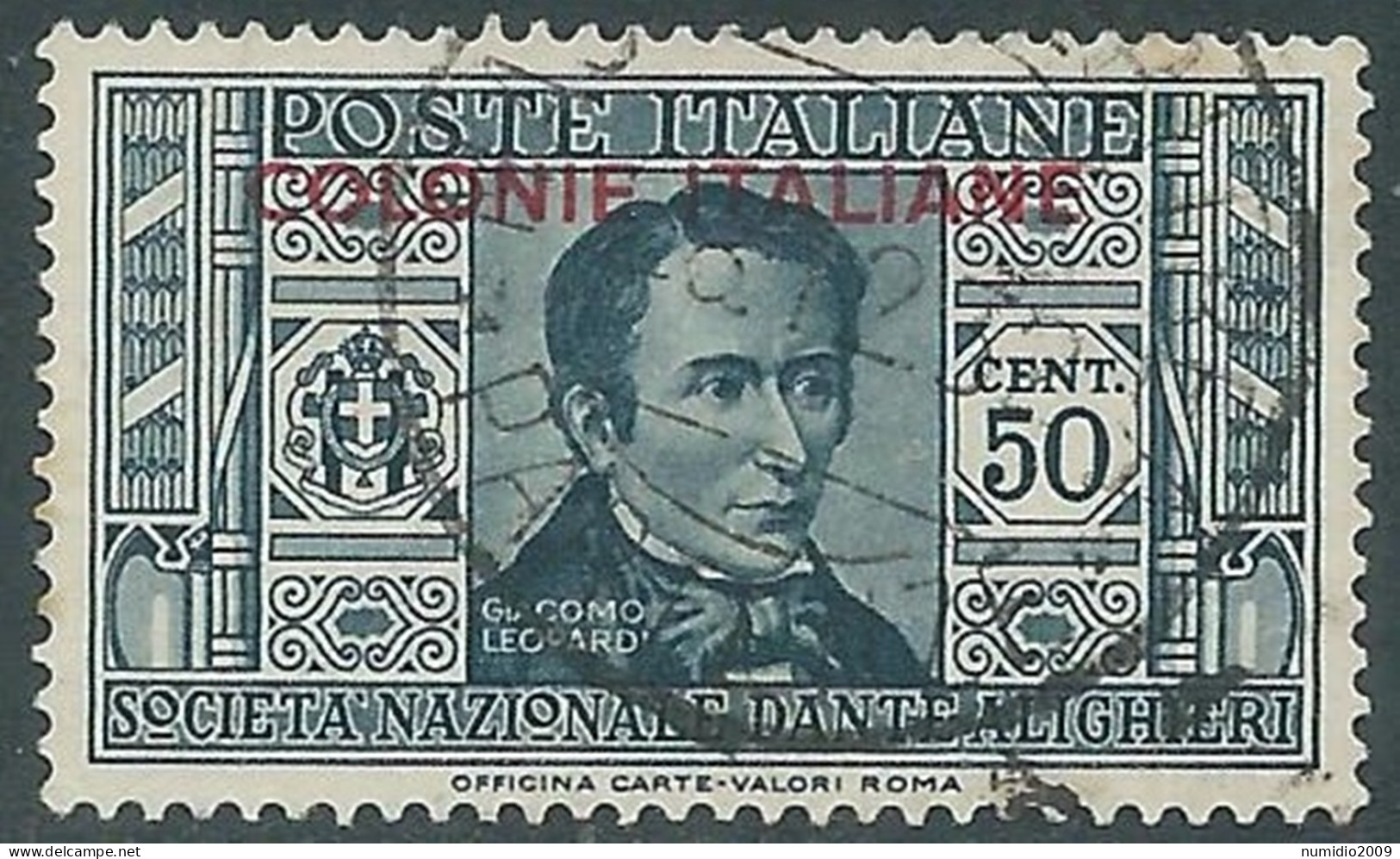 1932 EMISSIONI GENERALI USATO DANTE 50 CENT - RA2-3 - General Issues