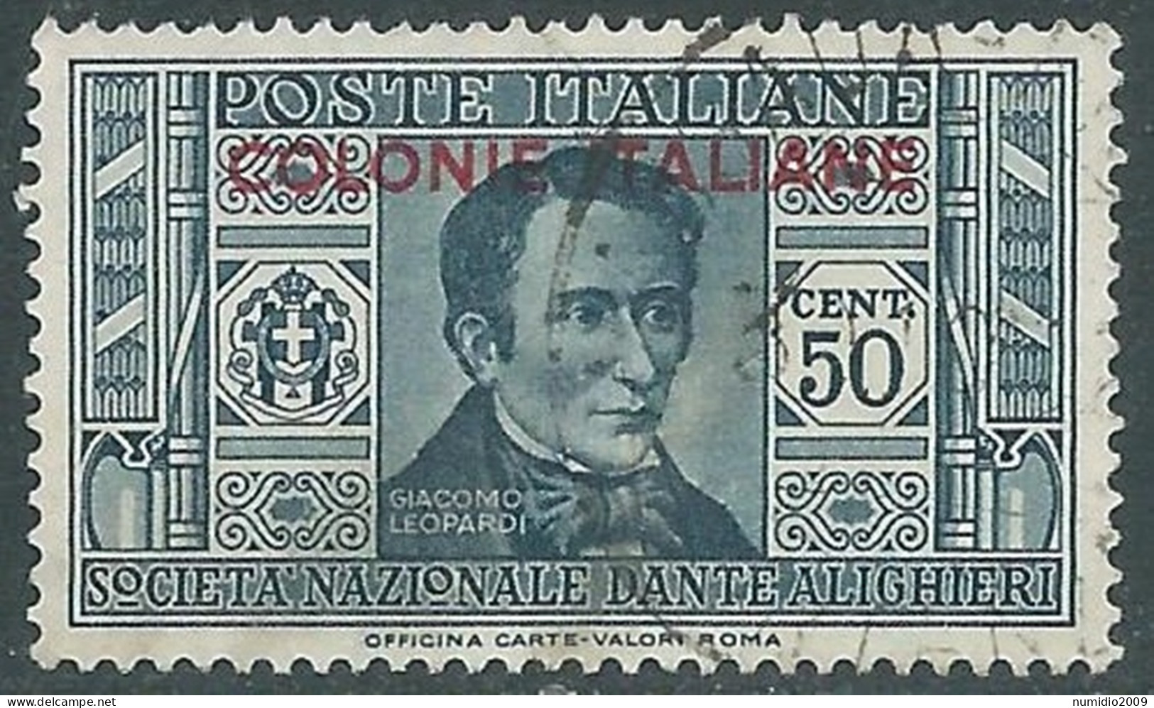 1932 EMISSIONI GENERALI USATO DANTE 50 CENT - RA2-2 - Emissions Générales