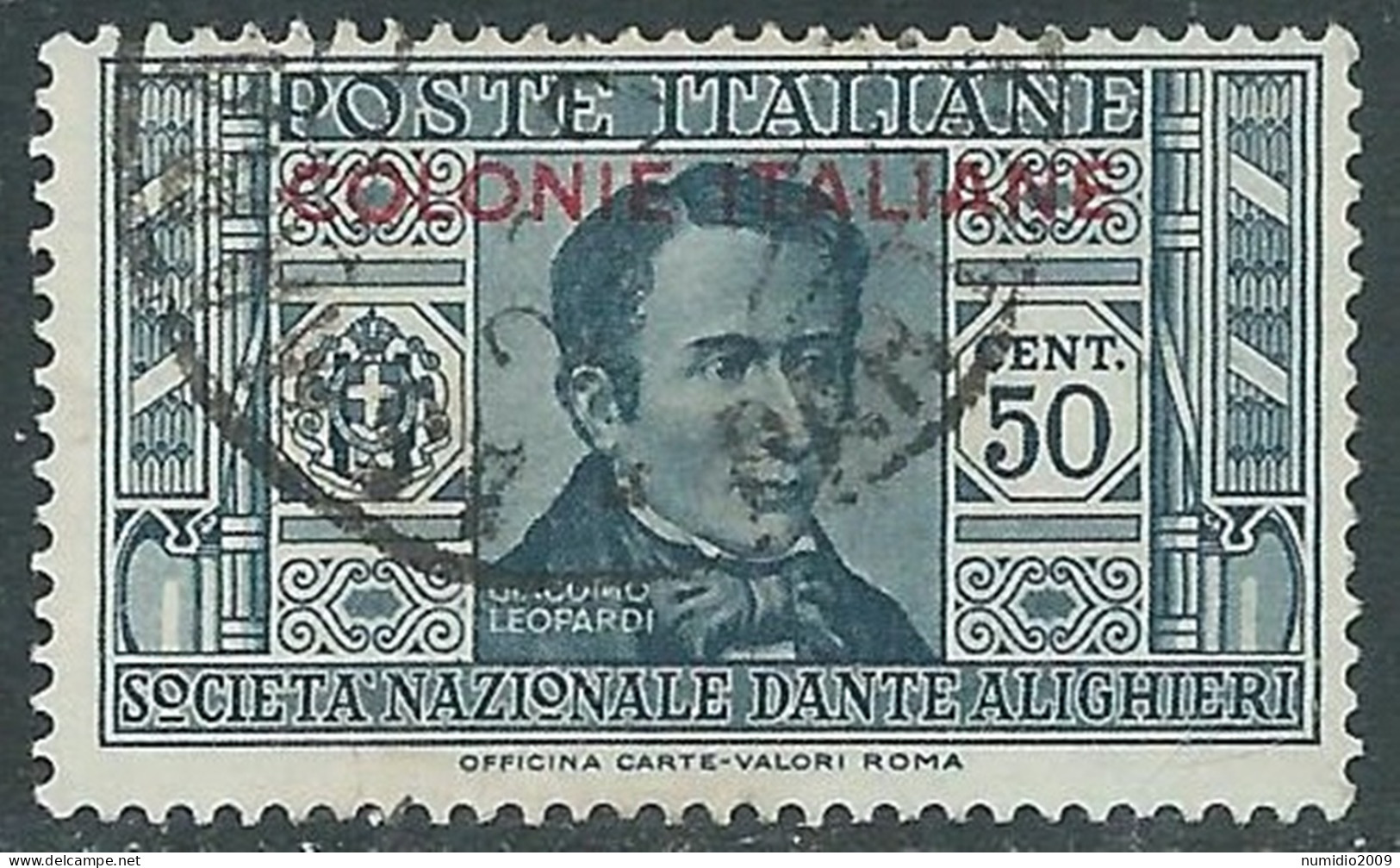 1932 EMISSIONI GENERALI USATO DANTE 50 CENT - RA2 - General Issues