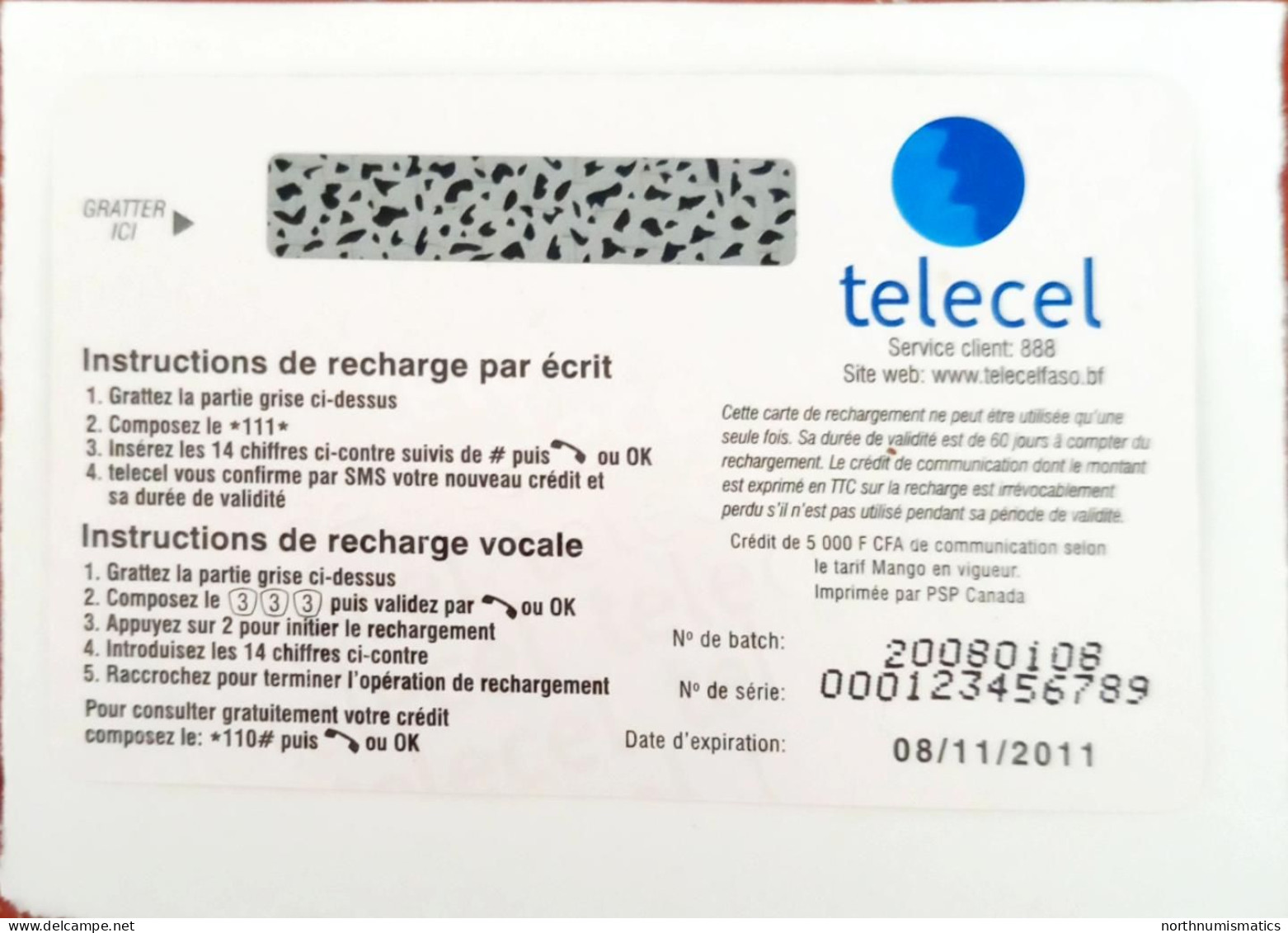 Burkina Faso Telecelfaso Mango Le Jus 2 000 F CFA  Prepaid İnternational Calling  Sample  Phone Card Unused - Lots - Collections