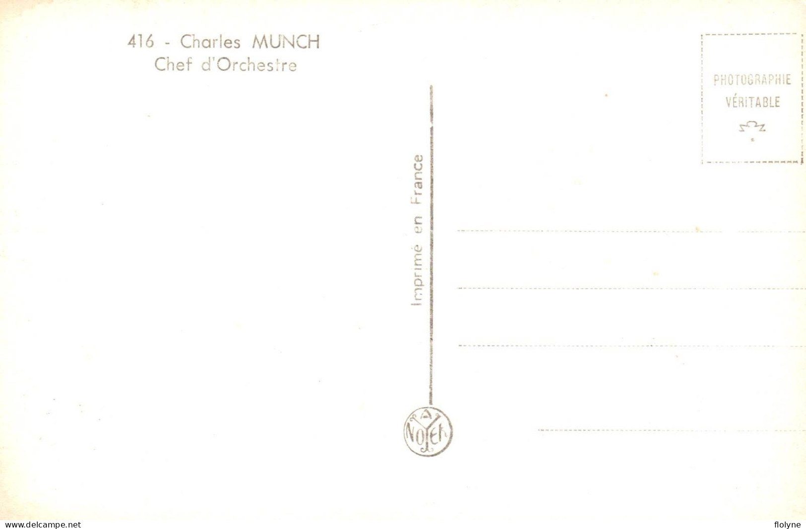 Charles MUNCH - Chef D'orchestre Né à Strasbourg - Musique Musicien - Musik Und Musikanten