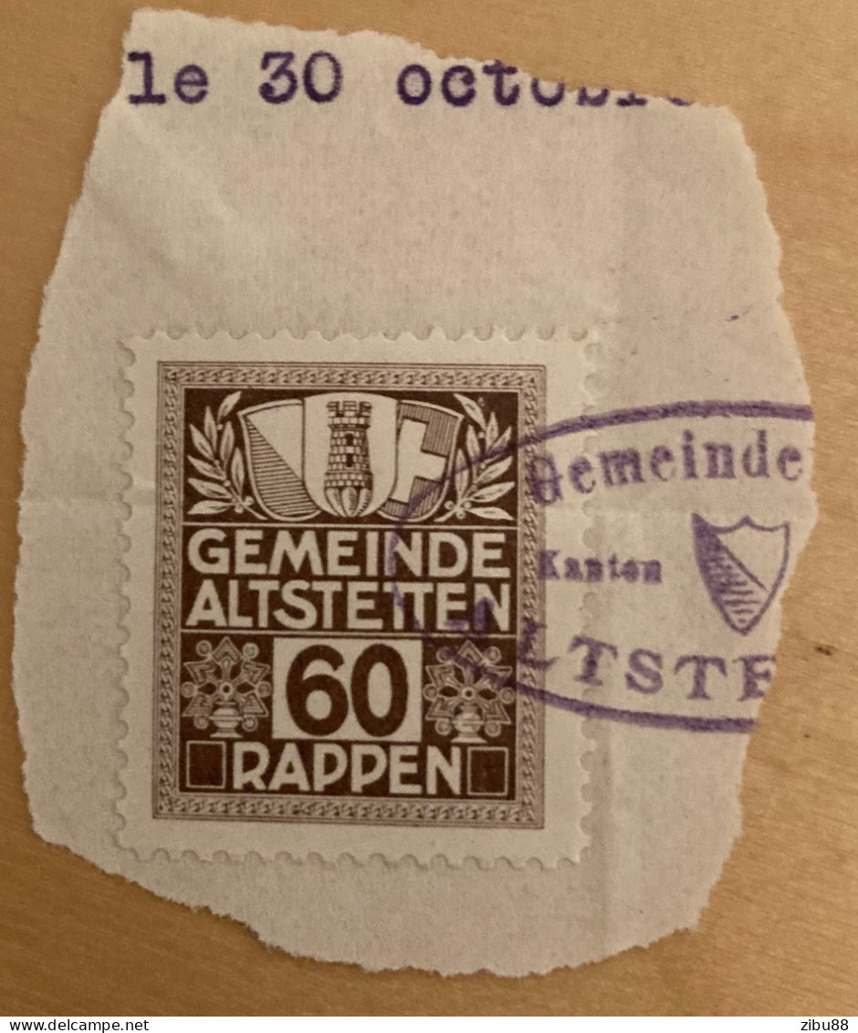 Fiskalmarke Gemeinde Altstetten / Revenue Stamp Switzerland - Fiscaux