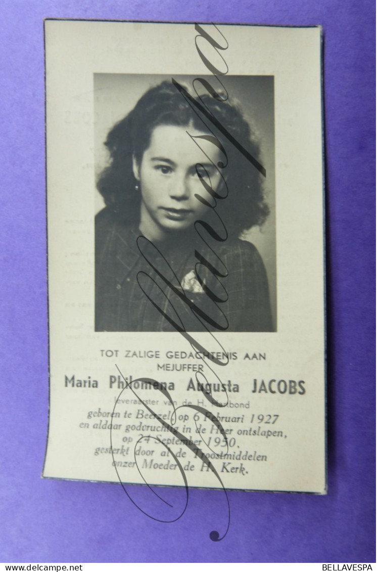 Maria JACOBS Beerzel 1927-1950 - Todesanzeige