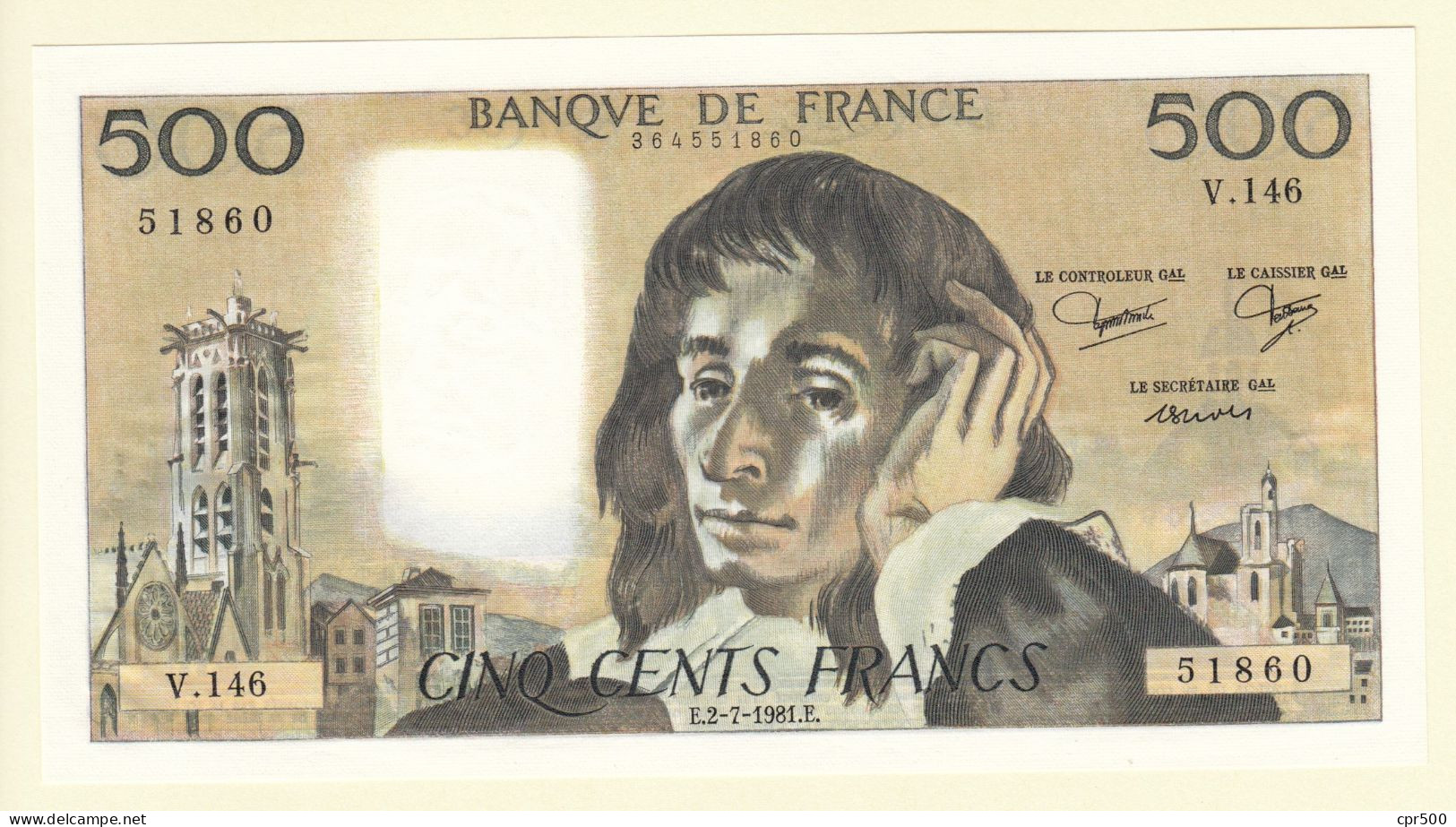 500 Francs PASCAL FRANCE Type 1968 F.71.25 Pr.NEUF - 500 F 1968-1993 ''Pascal''