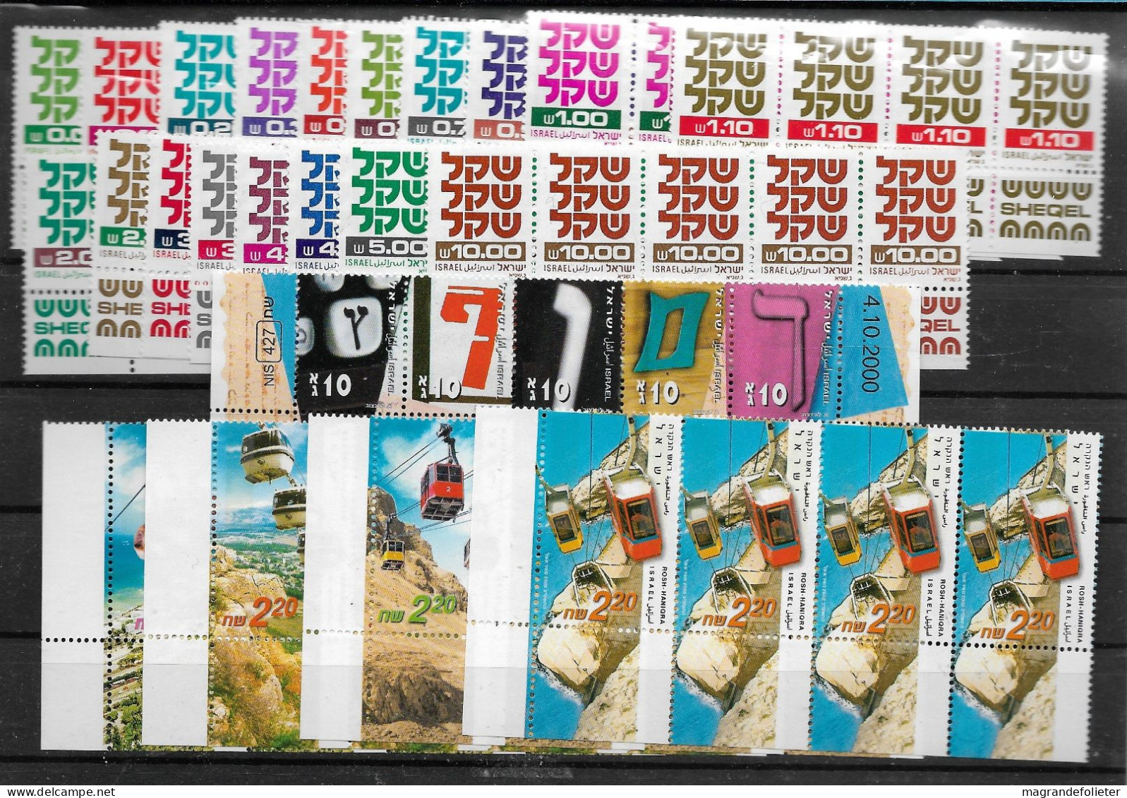 TIMBRE STAMP ZEGEL ISRAËL PETIT SUPER LOT TOUS  XX - Ongebruikt (met Tabs)