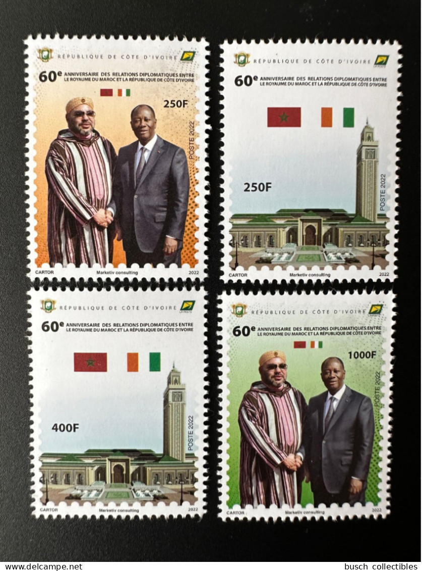 Côte D'Ivoire Ivory Coast 2022 Mi. 1665 - 1668 60e Anniversaire Des Relations Maroc Morocco Marokko Diplomatic 4 Val. - Côte D'Ivoire (1960-...)