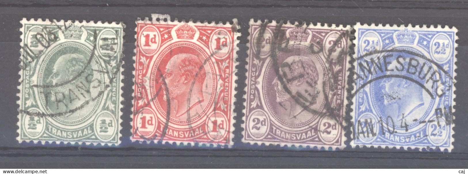 Transvaal  :  Yv  177-80  (o)  Filigrane CA Multiple - Transvaal (1870-1909)