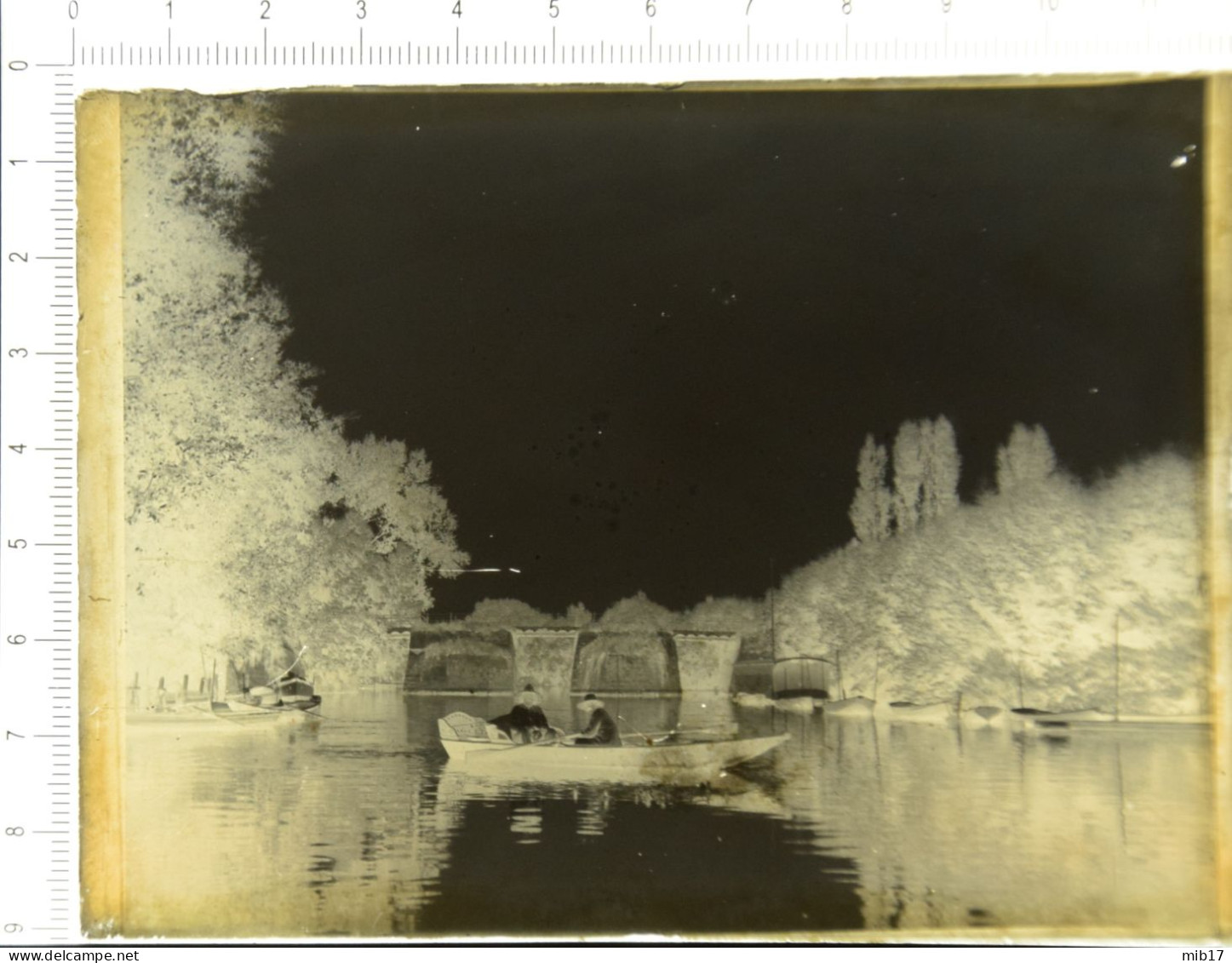 Plaque Photo En Verre. Villennes Sur Seine Yvelines 78 - Le Vieux Pont "XIII ème Siècle" Reliant L'ile à La Gare - Diapositivas De Vidrio