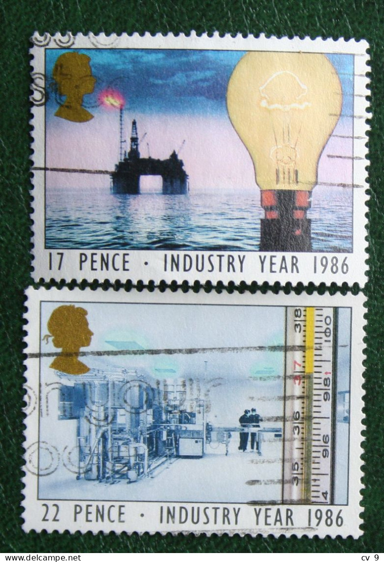 Industry Year Oil And Gas(Mi 1056-1057) 1986 Used Gebruikt Oblitere ENGLAND GRANDE-BRETAGNE GB GREAT BRITAIN - Used Stamps