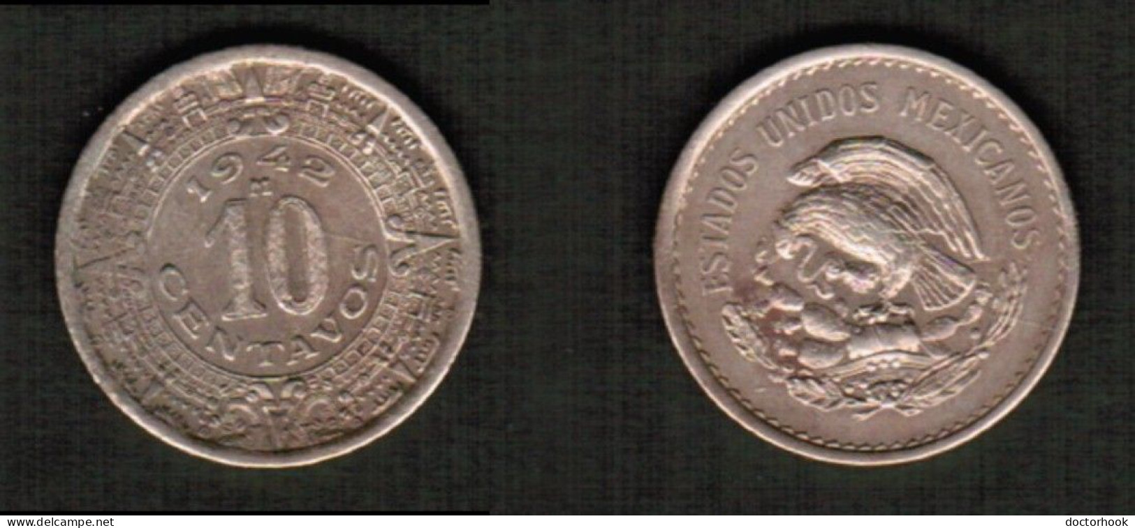 MEXICO    10 CENTAVOS 1942 (KM # 432) #7746 - México