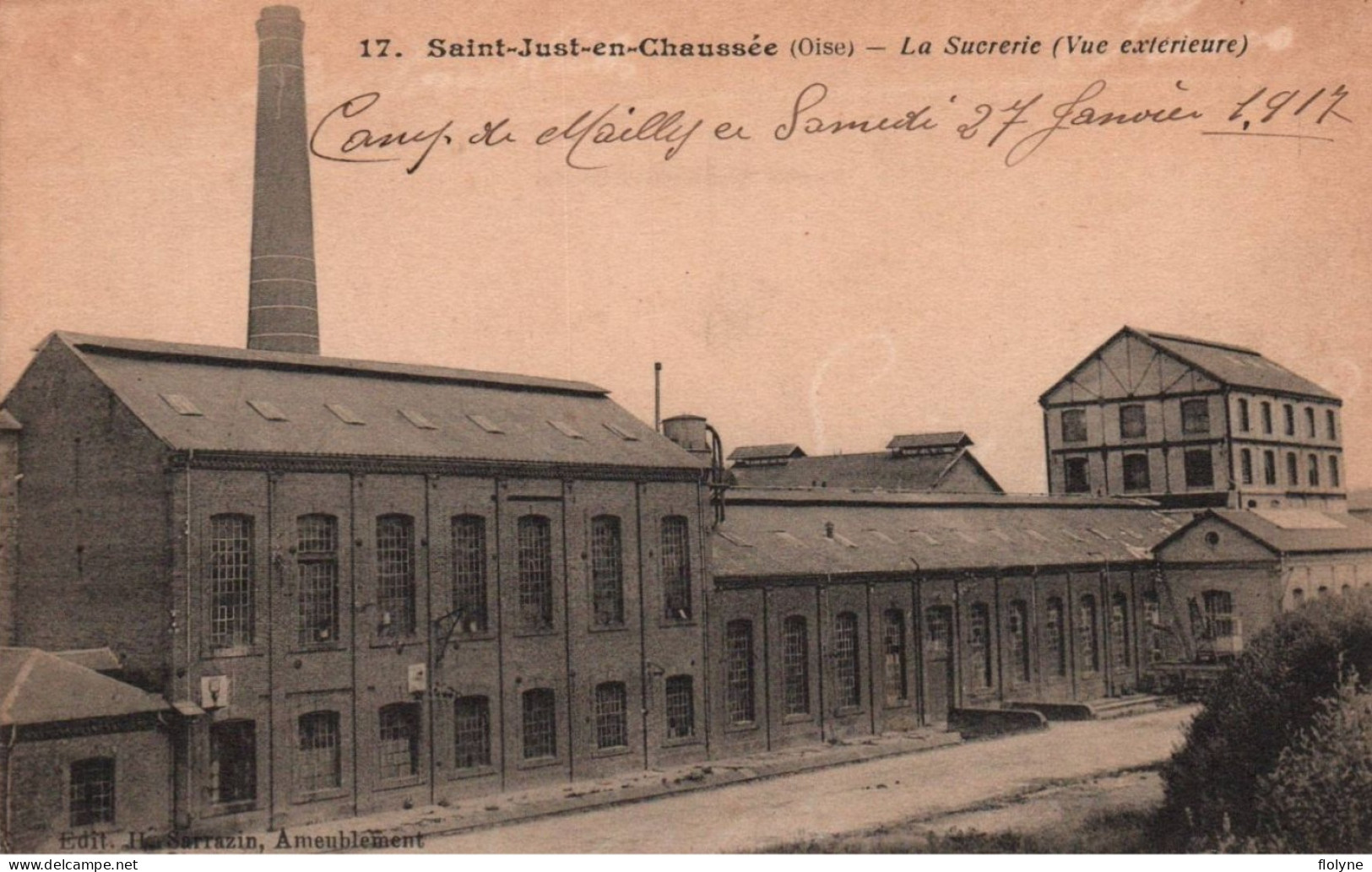 Saint Just En Chaussée - La Sucrerie - Vue Extérieure - Usine Cheminée - Saint Just En Chaussee