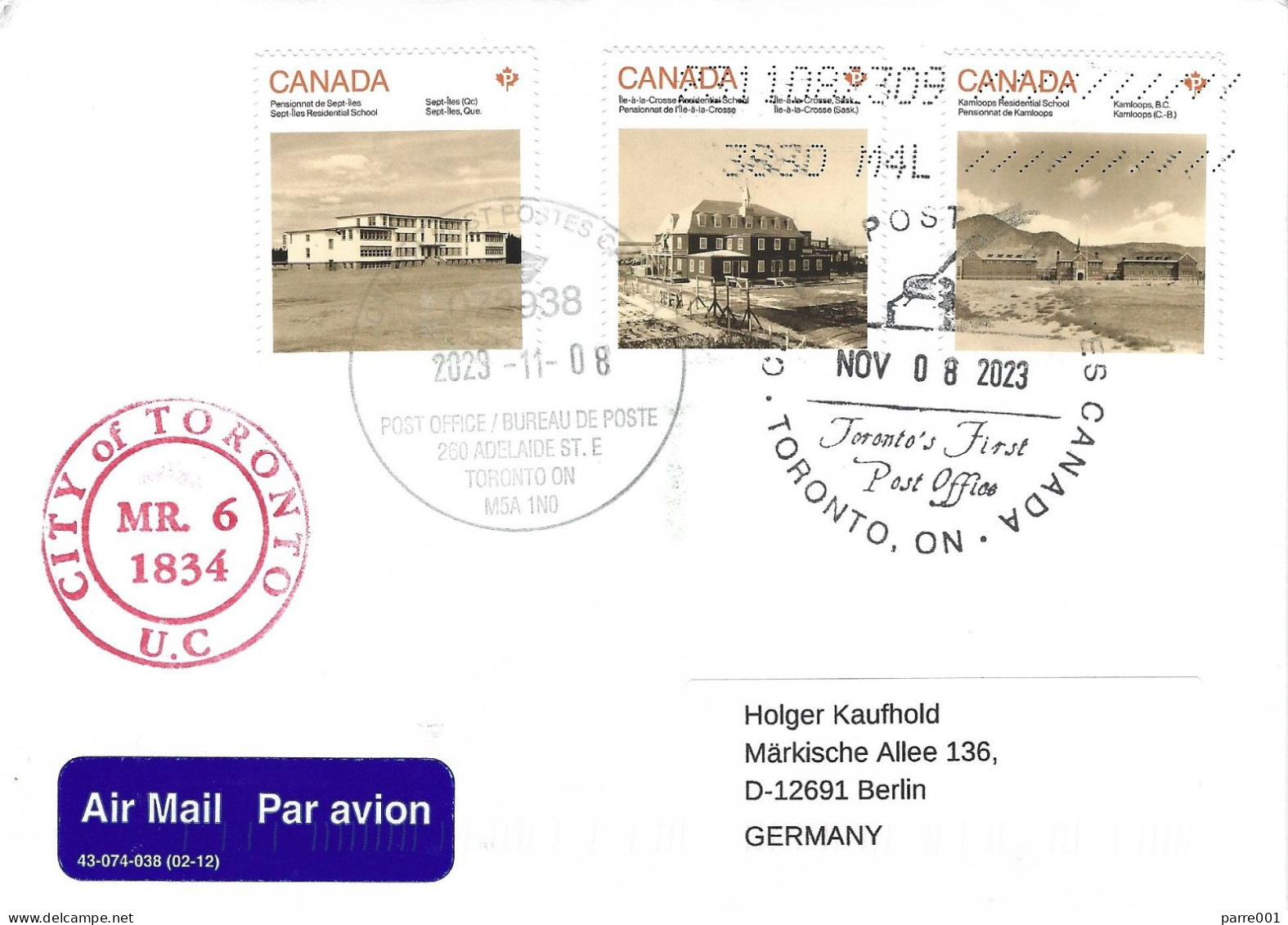 Canada 2023 Toronto Architecture Boarding Schools Education Cover - Lettres & Documents