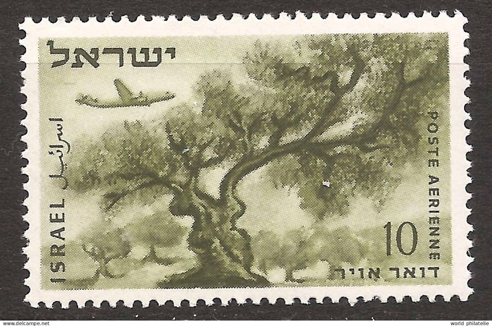 Israël Israel 1953 N° PA 9 Iso ** Courant, Olivier, Oliveraie, Avion, Aviation, Compagnie Aérienne El Al, Lockheed L-049 - Unused Stamps (without Tabs)