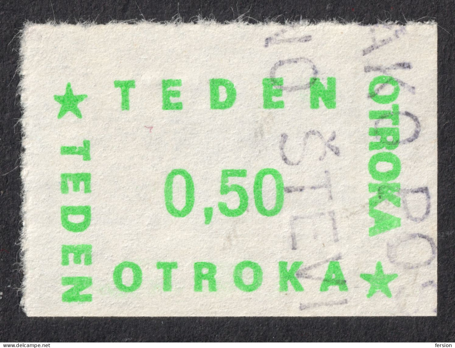 1987 SLOVENIA Yugoslavia - Children WEEK - Additional Charity Stamp - Vignette Label - USED - Teden Otroka - POSTMARK - Eslovenia