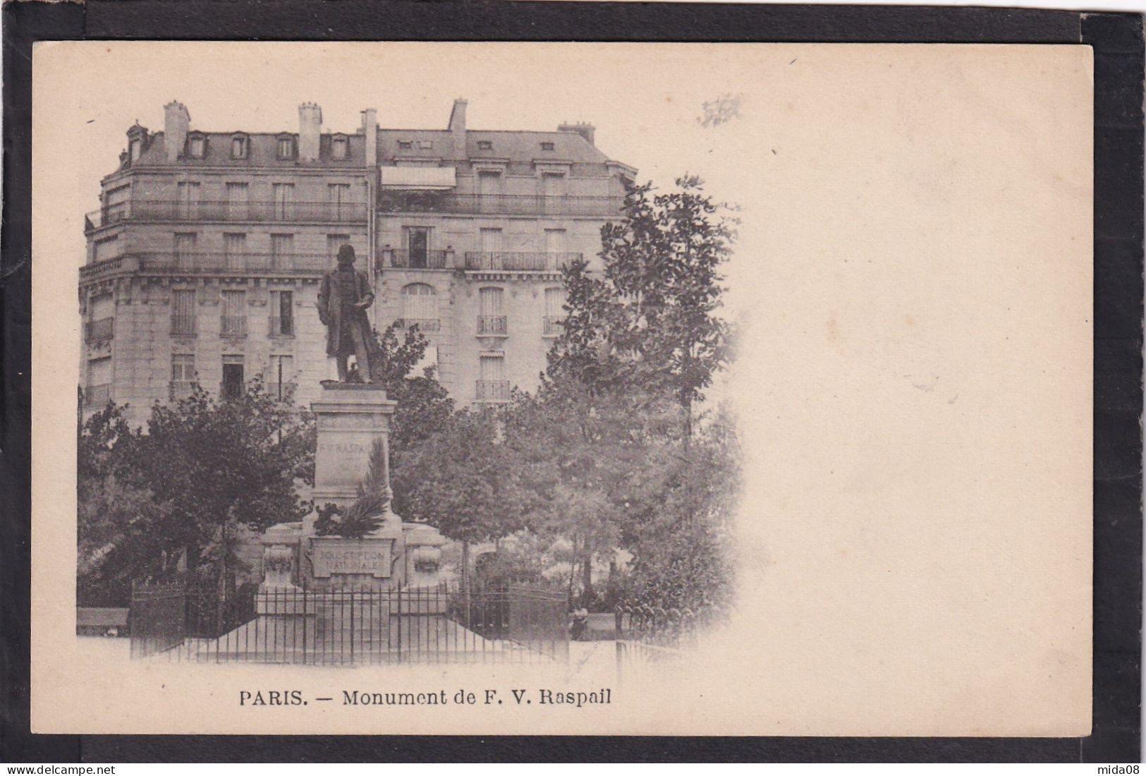 75. PARIS . Statue . Monument De F. V. Raspail . Animée . Carte Nuage - Statues