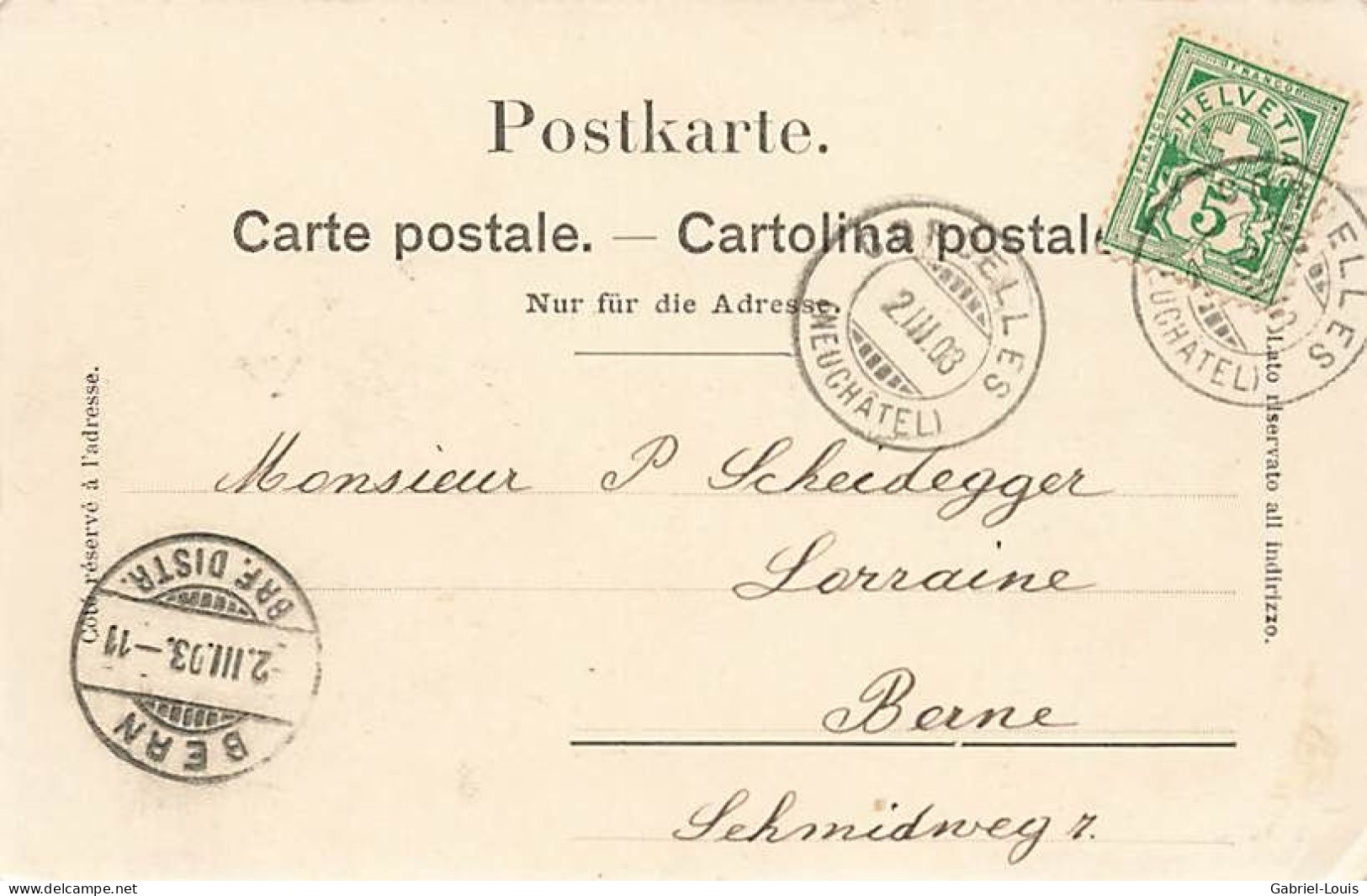 Corcelles Neuchâtel 1903 - Corcelles