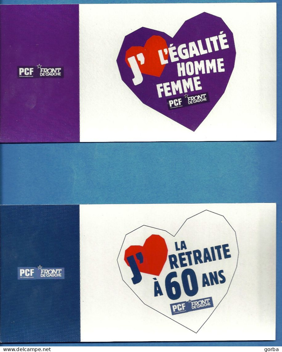 * Lot De 6 CPM  - Pétition PCF, Front De Gauche - Pour Une Autre Politique ... - Partis Politiques & élections