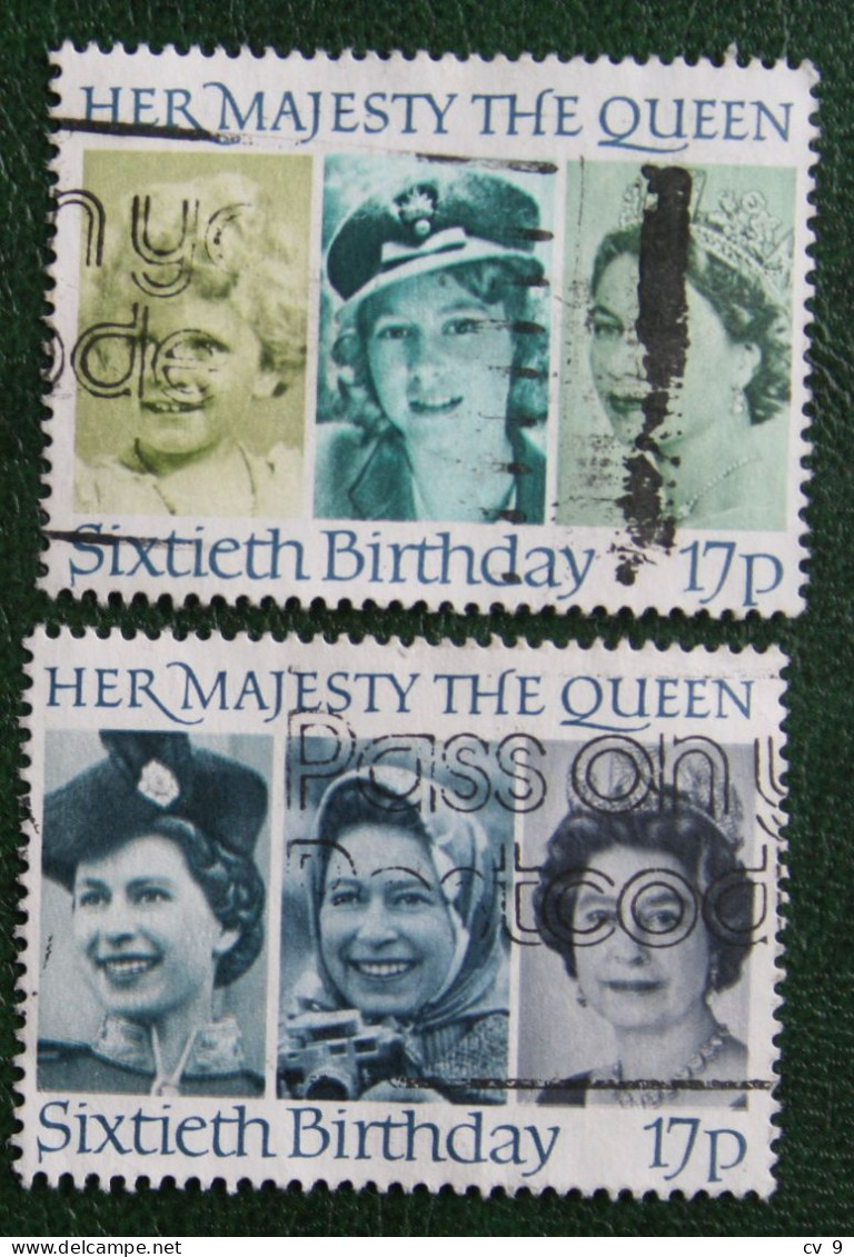 60th Birthday Queen Elizabeth II (Mi 1064-1065) 1986 Used Gebruikt Oblitere ENGLAND GRANDE-BRETAGNE GB GREAT BRITAIN - Used Stamps