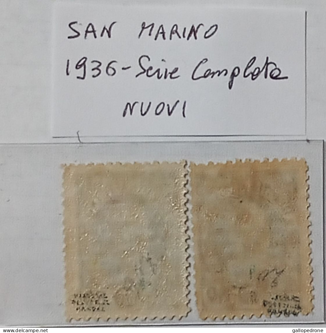 1936 San Marino, Serie Complete-2 Valori Nuovi Con Gomma Originale E Senza Traccia Di Linguella MNH** - Ungebraucht