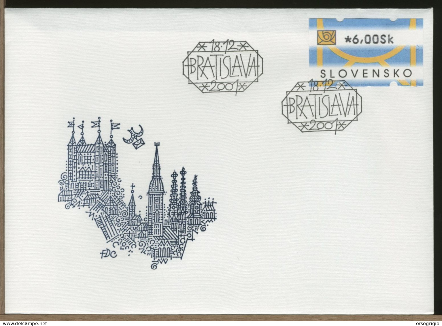 SLOVACCHIA - SLOVENSKO - FDC 2001   SLOVAK POST OFFICE - FDC