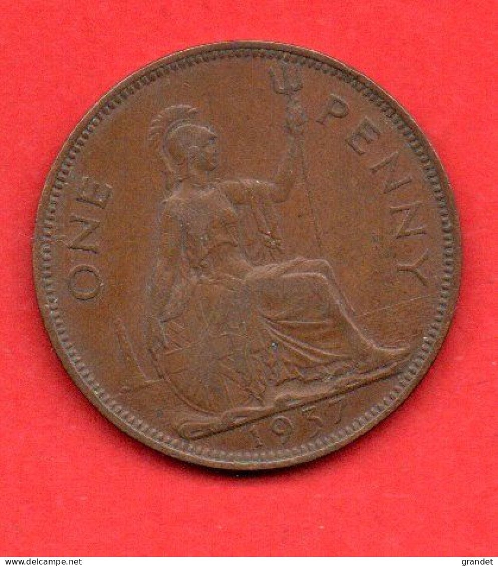 GRANDE BRETAGNE - GEORGES VI - ONE PENNY - 1937 . - Other & Unclassified