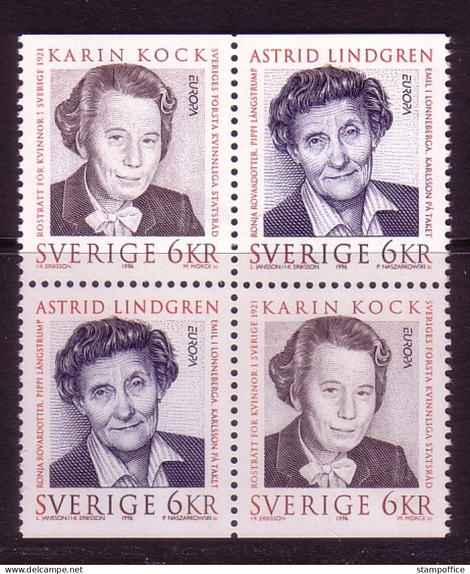 SCHWEDEN MI-NR. 1943-1944 Do/Du POSTFRISCH(MINT) EUROPA 1996 BERÜHMTE FRAUEN ASTRID LINDGREN - 1996