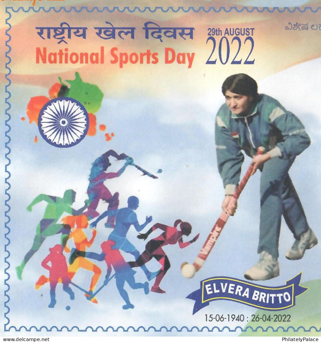 India 2022 Elvera Britto, Captain & Women Hockey, Cricket, Athletics, Sports, Games, Sp Cover (**) Inde Indien - Cartas & Documentos